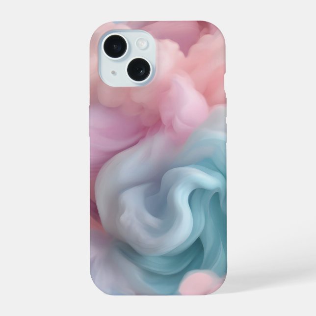 Coque iPhone 15 Bonbons de coton Abstrait (Verso)