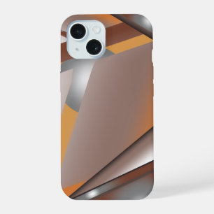 Coque iPhone 15 Bord déchiqueté Art ombré ton terre concentrique