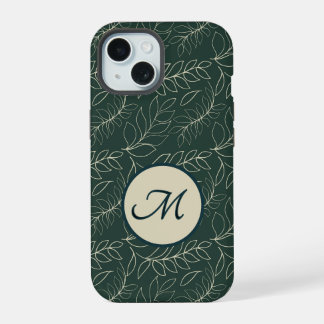 Coque iPhone 15 Botanique monogramme
