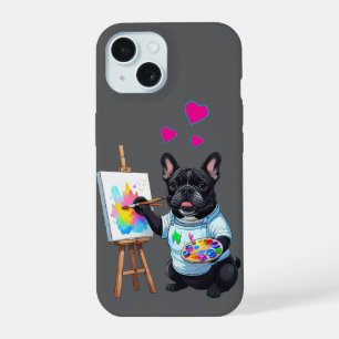 Coque iPhone 15 Bouledogue français artiste French Bulldog