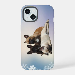 Coque iPhone 15 Bouledogue français Noël Bouledogue français