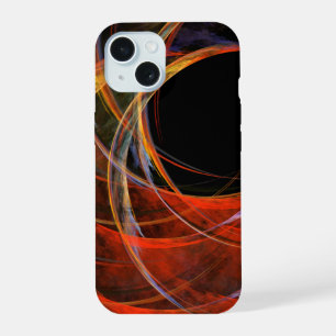 Coque iPhone 15 Brise du Cercle Vortex de Feu Art Abstrait