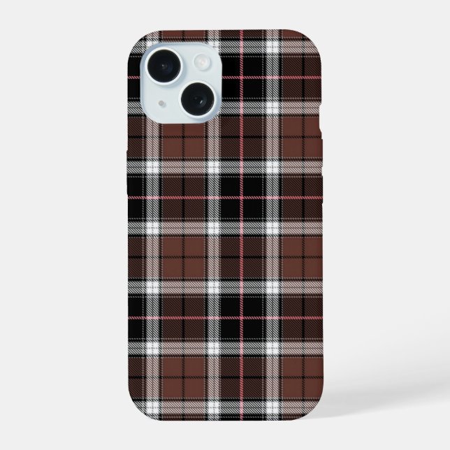 Coque iPhone 15 Brown Plaid (Verso)