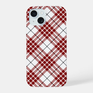 Coque iPhone 15 Buchanan tartan carreaux rouges et blancs
