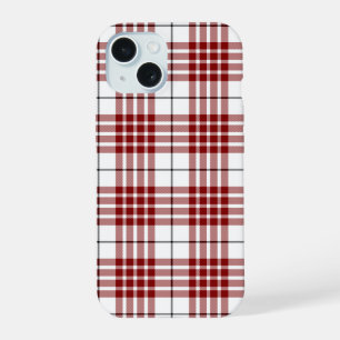 Coque iPhone 15 Buchanan tartan rouge blanc plaid