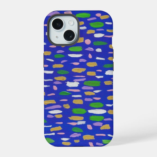 Coque iPhone 15 Bulles et Blues (Verso)