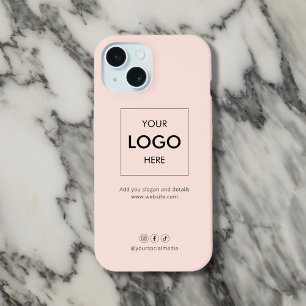 Coque iPhone 15 Business Social Media Blush Pink