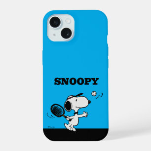 Coque iPhone 15 cacahuètes   Snoopy Joue Au Tennis