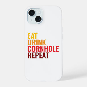 Coque iPhone 15 Cadeau Drôle Amateur de Cornhole Dégradé de Couleu