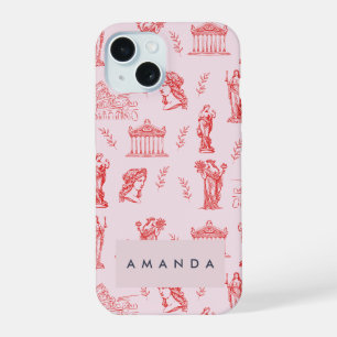 Coque iPhone 15 Cadeaux personnalisés avec monogramme Statue grecq