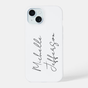 Coque iPhone 15 Calligraphie simple moderne élégante unique