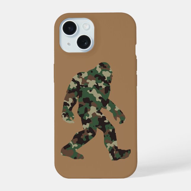 Coque iPhone 15 Camo Bigfoot Sasquatch (Verso)