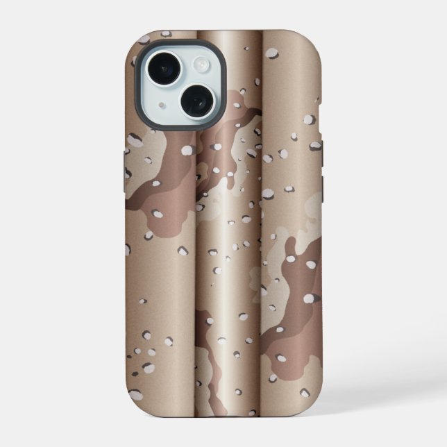 Coque iPhone 15 Camo Désert 3D (Verso)