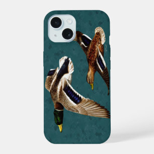 Coque iPhone 15 Canards colverts en vol sarcelle