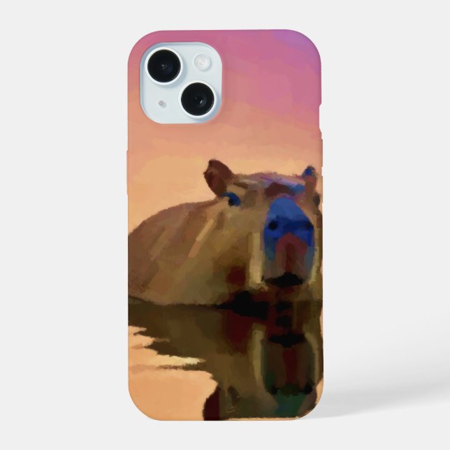 Coque iPhone 15 Capybara Adorable (Verso)