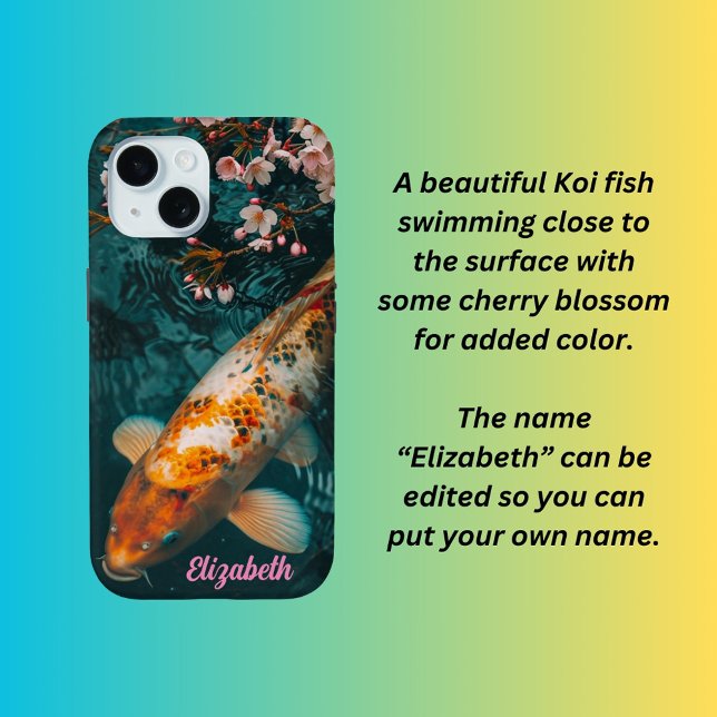 Coque iPhone 15 Carpe Koï élégante  (Créateur téléchargé)