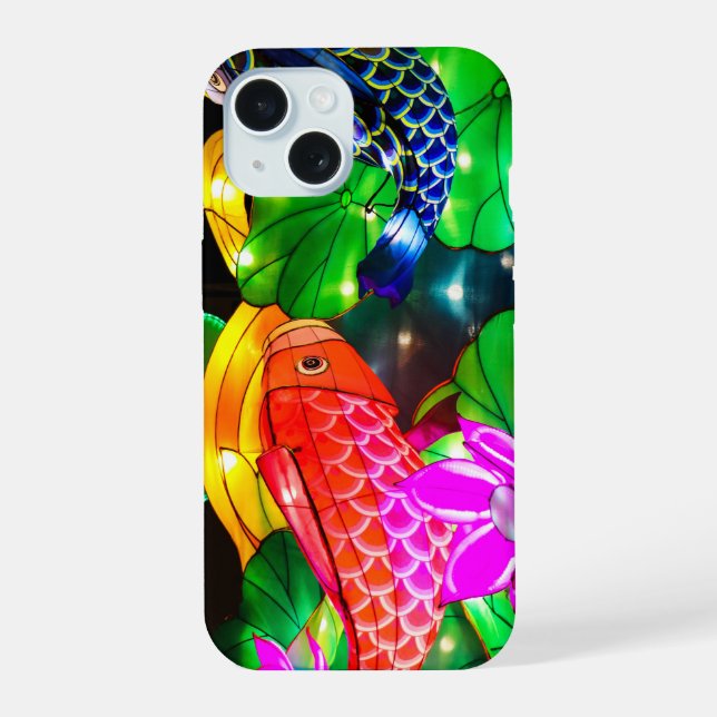 Coque iPhone 15 Carpes illuminées (Verso)