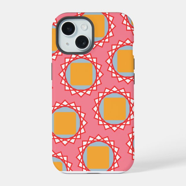 Coque iPhone 15 Carré jaune doré  (Verso)