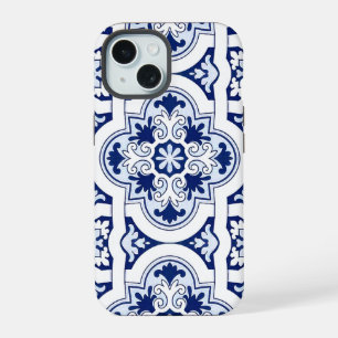 Coque iPhone 15 Carreau bleu portugais