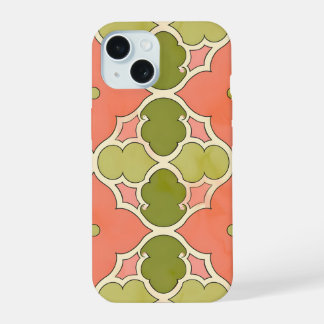 Coque iPhone 15 Carreau Ornemental Fleur