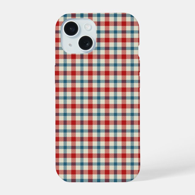 Coque iPhone 15 Carreaux à la mode (Verso)