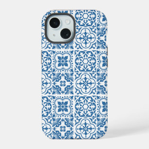 Coque iPhone 15 Carreaux bleu portugais 2
