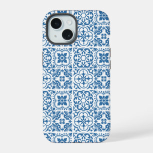 Coque iPhone 15 Carreaux bleu portugais 2