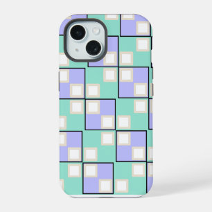 Coque iPhone 15 Carrés violet clair
