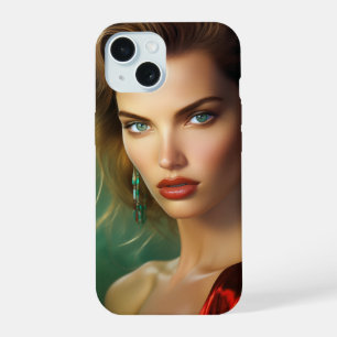 Coque iPhone 15 Carrie, femme fatale des années 80
