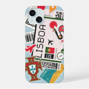 Coque iPhone 15 Carte d'embarquement Lisboa