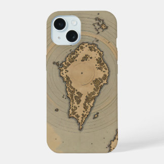 Coque iPhone 15 Carte Fantastique Antique de l'Île de Cartographie