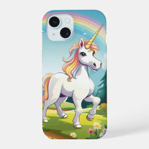 Coque iPhone 15 Carton de la licorne mignonne