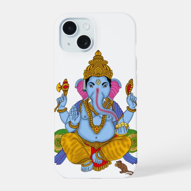 Coque iPhone 15 Case téléphonique Lord Ganesha (Verso)