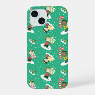 Coque iPhone 15 Cauchemars de menthe poivrée à motif flocon de nei