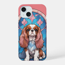 Cavalier King Charles Pastel Vitrail rose