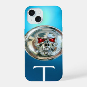 Coque iPhone 15 CAVALIERS DE CRÂNE MONOGRAMME Aqia Bleu