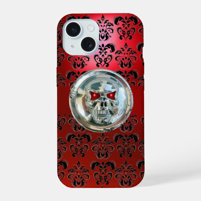 COQUE iPhone 15 CAVALIERS DE LA MORT EN DAMAS ROUGE NOIR (Verso)