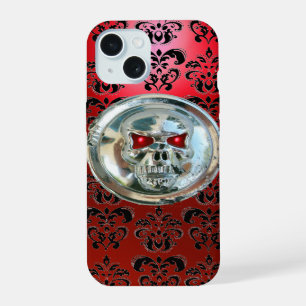 COQUE iPhone 15 CAVALIERS DE LA MORT EN DAMAS ROUGE NOIR