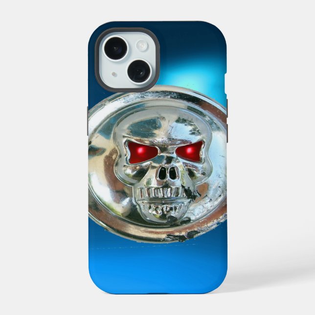 Coque iPhone 15 CAVALIERS DE LA MORT MONOGRAM bleu (Verso)
