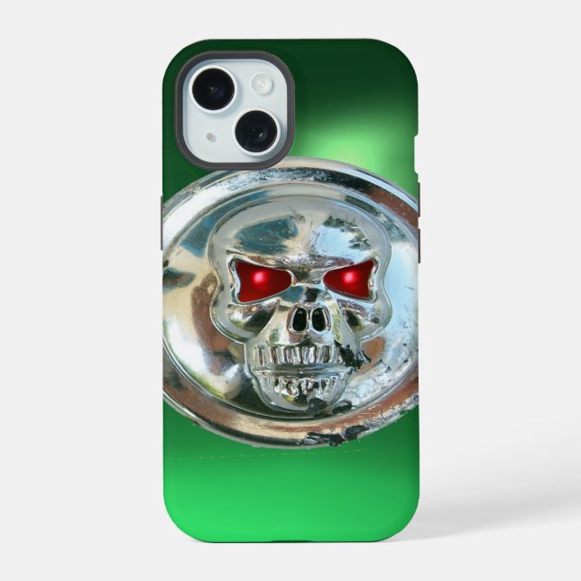 Coque iPhone 15 CAVALIERS DE LA MORT MONOGRAM vert (Verso)