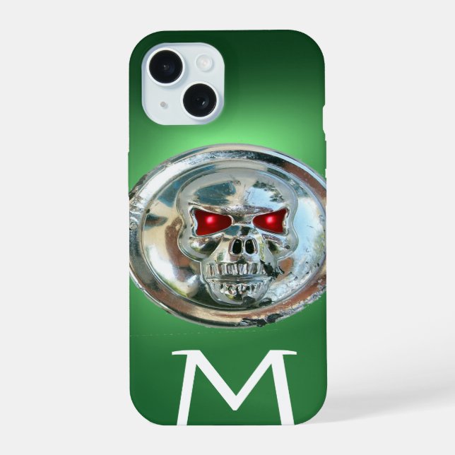 Coque iPhone 15 CAVALIERS DE LA MORT MONOGRAM vert (Verso)