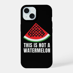Coque iPhone 15 Ceci n'est pas une pastèque - keffiyeh palestinien
