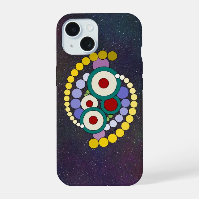 Coque iPhone 15 Cercles Artwork Abstrait (Verso)