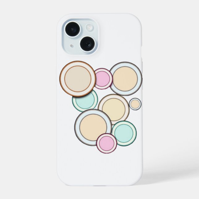 Coque iPhone 15 Cercles colorés (Verso)