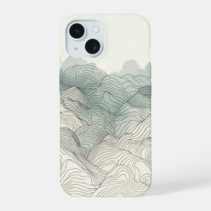 Coque iPhone 15 Chaîne de Montagnes Abstraite Relief Élévation Pic