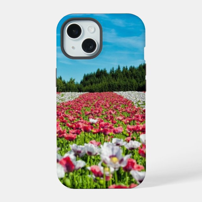Coque iPhone 15 Champ Poppy (Verso)