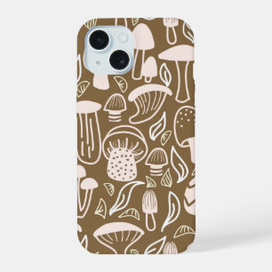 Coque iPhone 15 Champignons Brown