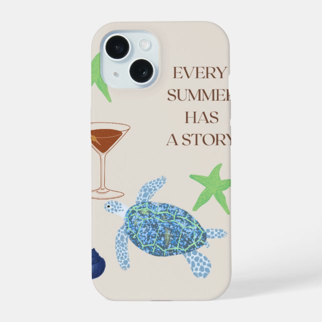 Coque iPhone 15 Chaque Été a une Histoire de Plage Cas Téléphone E (Verso)