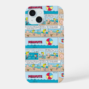 Coque iPhone 15 Charlie Brown & Sally À La Plage