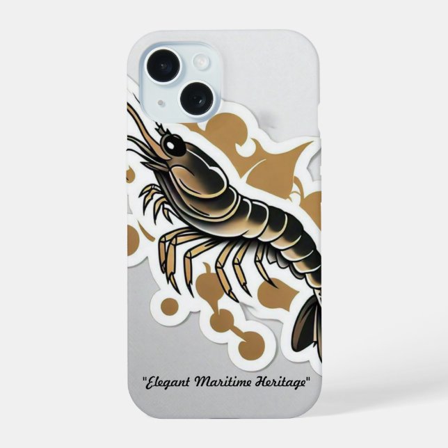 Coque iPhone 15 "Charme nautique doré" (Verso)